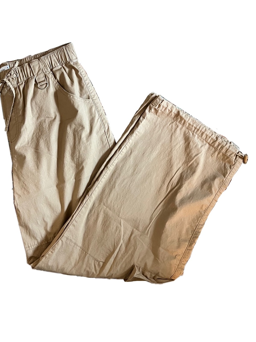 Tan Cargo Utility Parachute Adjustable Pants